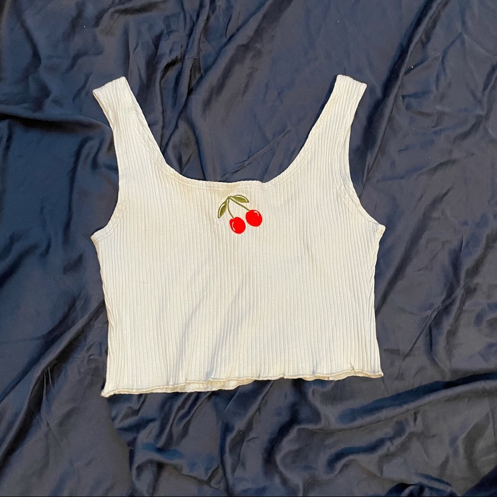 Baby Blue Cherry Crop Top